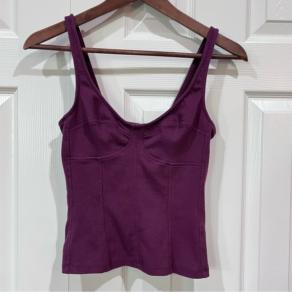 Universal Thread Womens Burgundy Ribbed Sleeveless Tank Top Size S